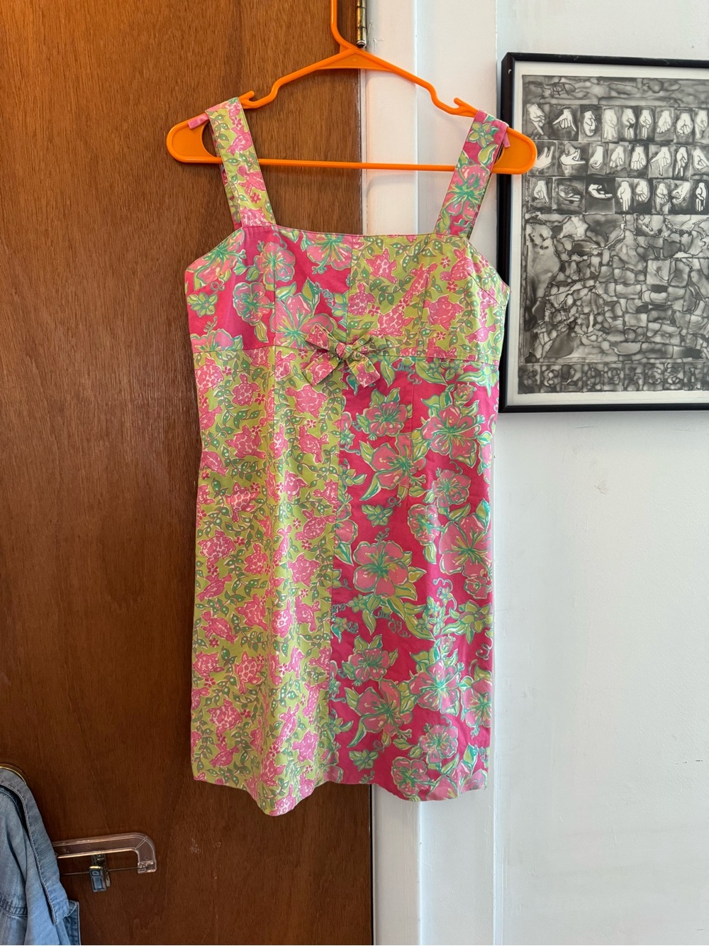 Lilly Pulitzer Pink and Lime Floral Cotton Sun Dress